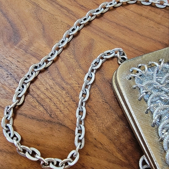 #Vintage #Bonwit #Teller #Magid Silver Chain Links Strap Evening Bag - Picture 5 of 7